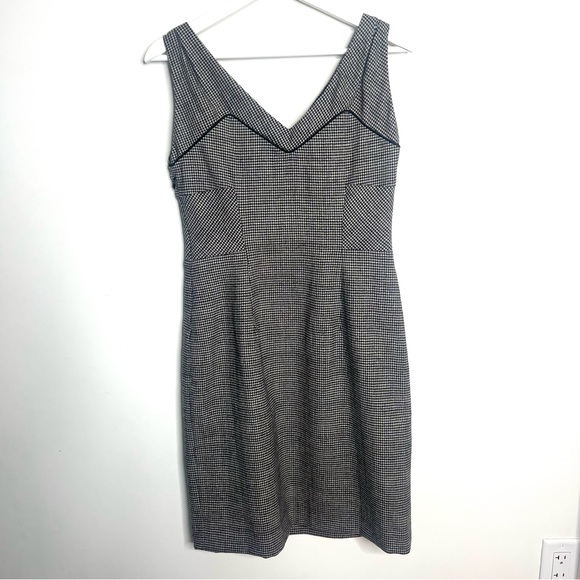 Diane Von Furstenberg Raisa Sheath Wool Dress White Black Size 10 - Picture 3 of 12